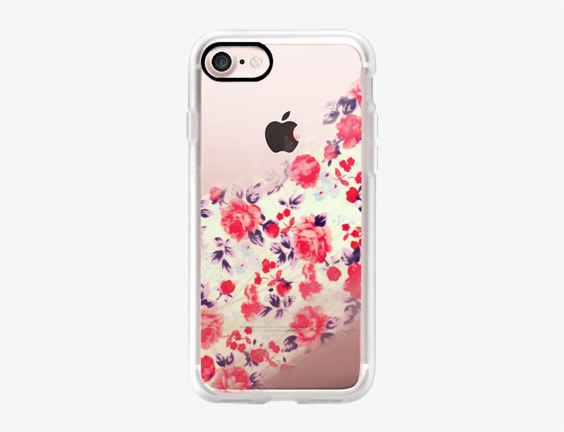 Casetify Iphone 7 Classic Grip Case - Helles Rotes, Lila Und Rosa Blumenmuster Geschenkpapier, transparent png #429941