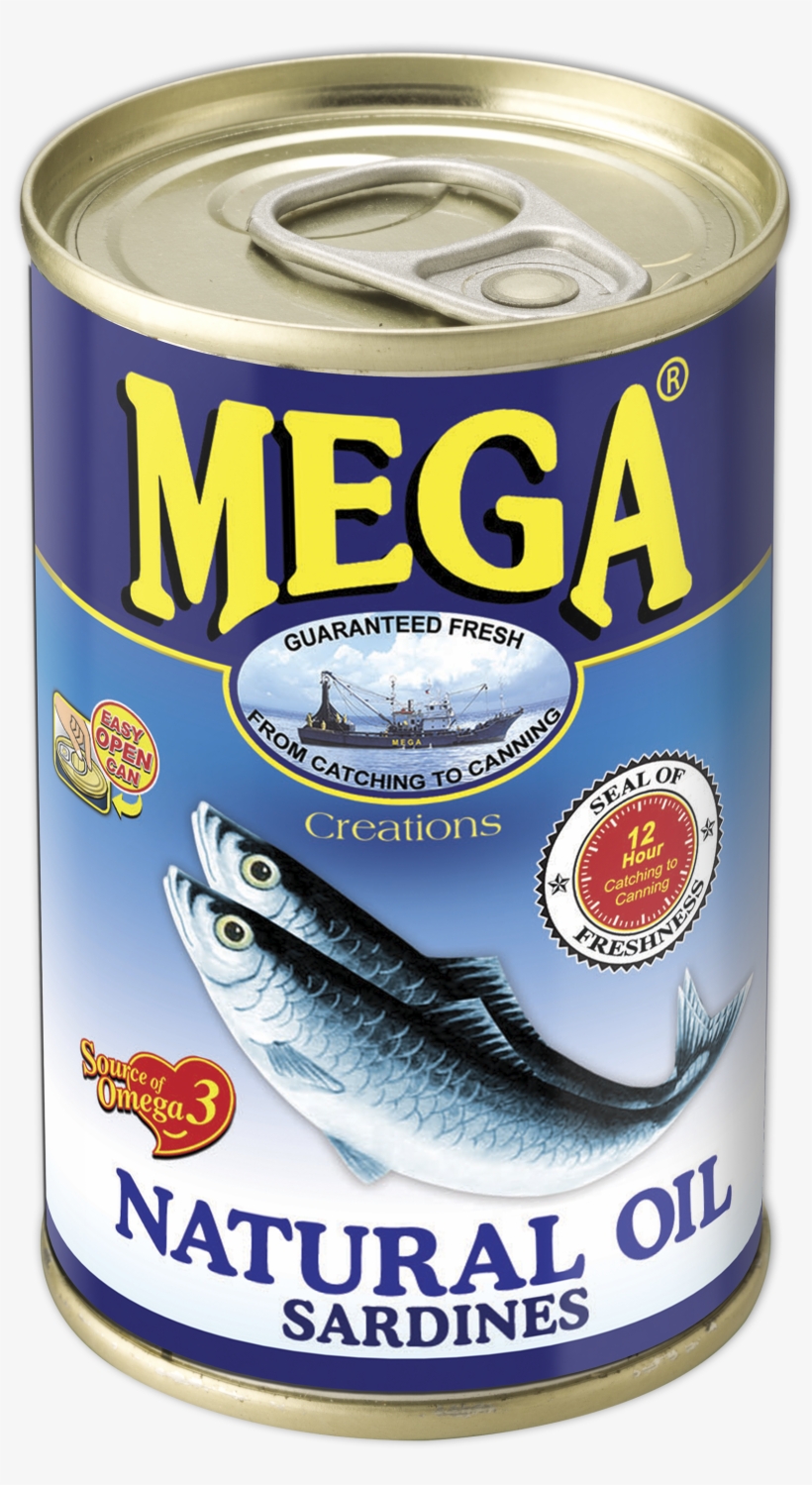 Mega Sardines In Natural Oil 155g - Mega Sardines Extra Hot, transparent png #4200019