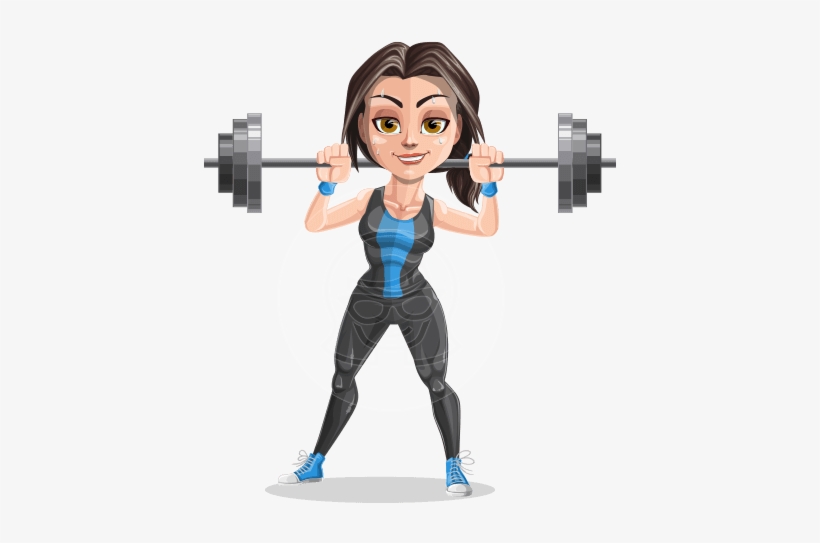 Marina The Ambitious Fitness Woman Marina The Ambitious - Cartoon Female Weightlifter, transparent png #4200969
