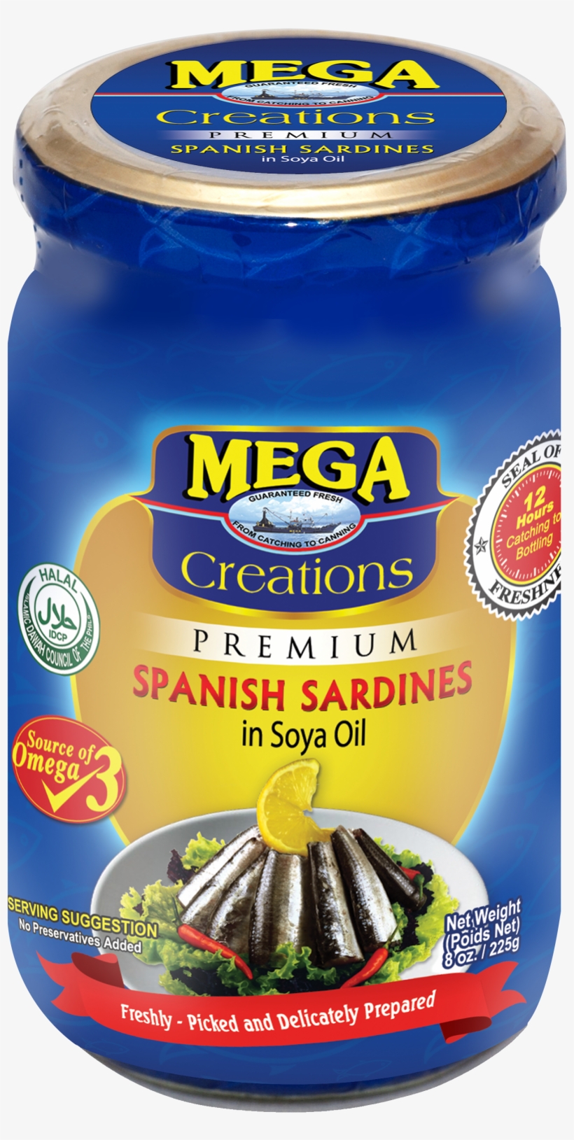 Mega Creations Spanish Sardines In Soya Oil - Mega Tuna, transparent png #4201125