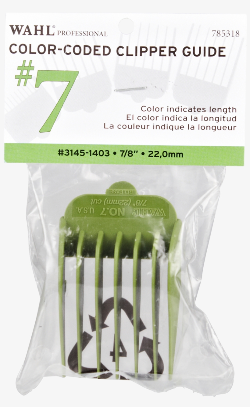 Wahl Color Clipper Guide - Wahl Color Coded Comb Attachment Green #7 7/8 Inch, transparent png #4201347