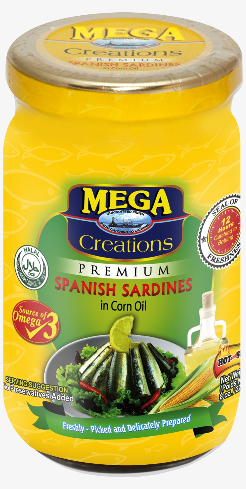 Mega Creations Spanish Sardines In Corn Oil 225g - Mega Tuna, transparent png #4201612