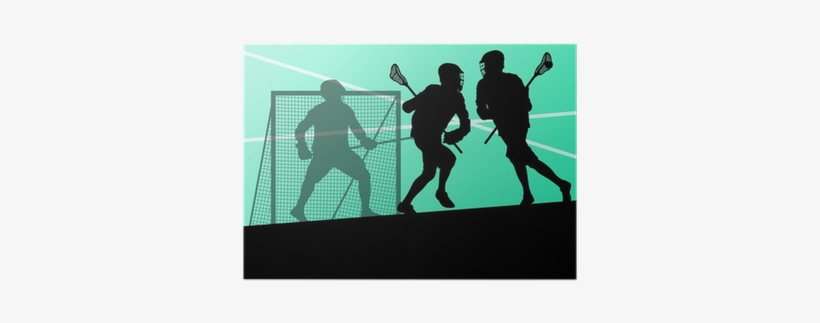 Lacrosse Players Active Sports Silhouettes Background - Wall Vinyl Decals Lacrosse Player Wall Decal Sticker, transparent png #4202105