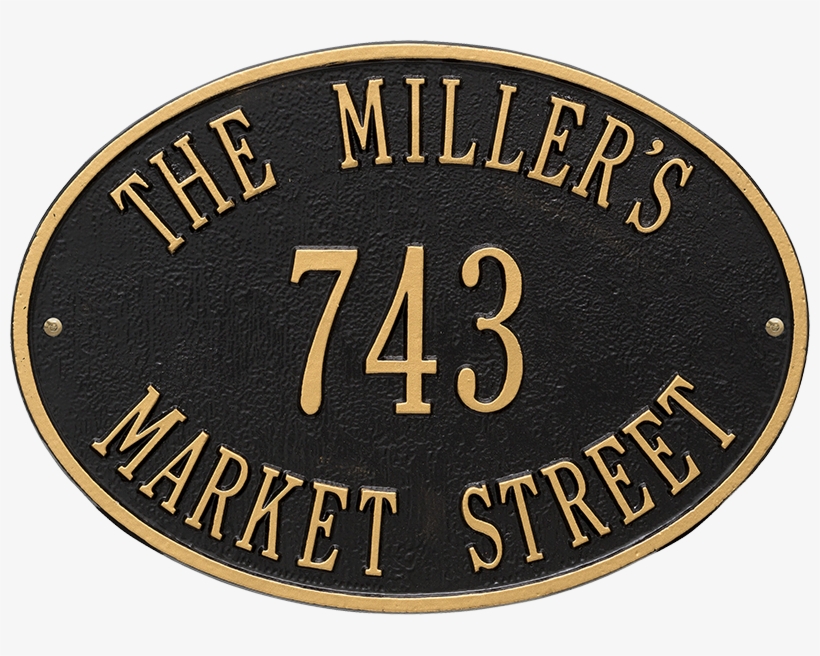 Hawthorne Oval Standard Wall Address Plaque, Three - Custom House Plaque-hawthorne Oval - Standard Lawn, transparent png #4202341