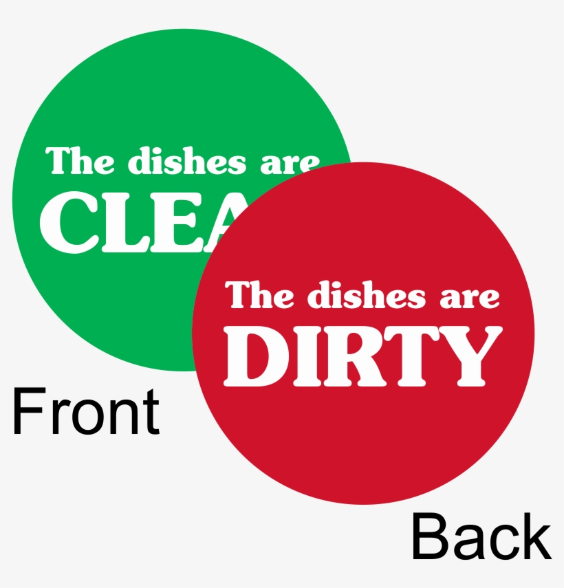Dishes Dirty / Clean 2-sided Magnetic Status Labels - Dirty Dishes Clean Dishes, transparent png #4202515