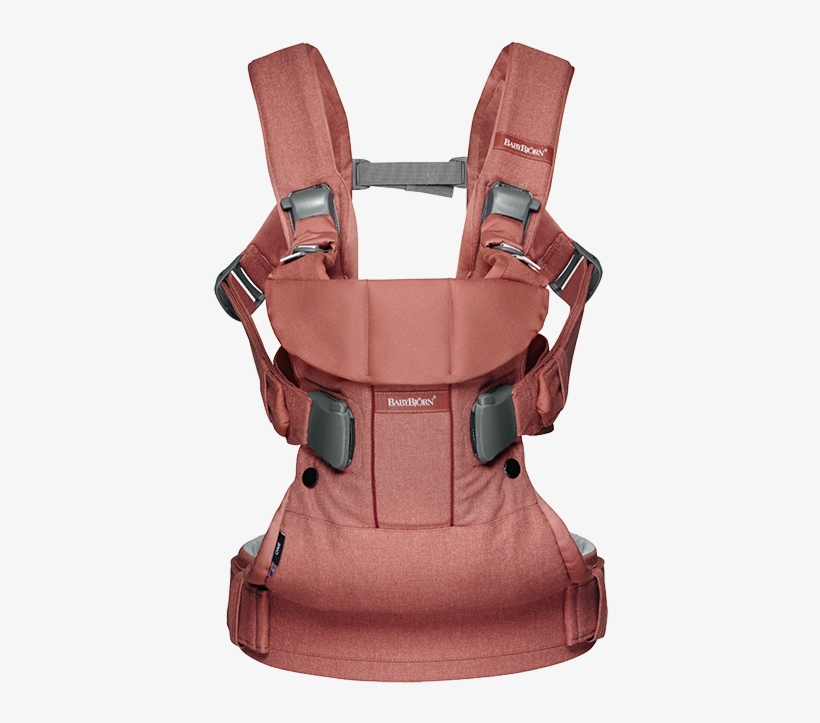 Babybjörn Baby Carrier One In Terra-cotta Pink Cotton - Baby Bjorn Baby Carrier One - Terracotta Pink Cotton, transparent png #4202655