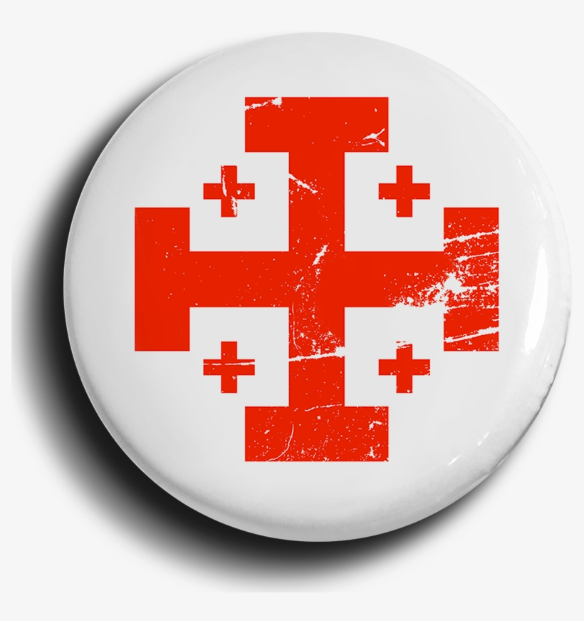 Jerusalem Cross Button - Vatican Symbol Cross, transparent png #4202786