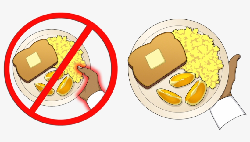 Don't Place Your Thumb On The Edge Of The Plate - Table Top No Smoking Signs, transparent png #4202906