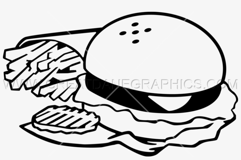 Hamburger & Fries - Drawing, transparent png #4203122