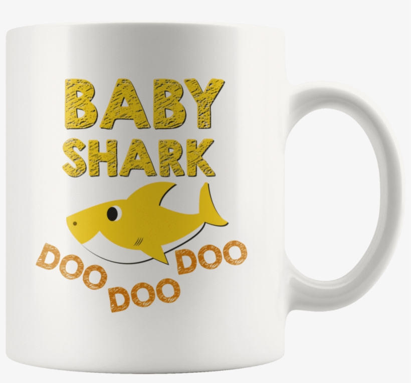 Custom Designed Baby Shark Coffee Mug - Mug, transparent png #4203828