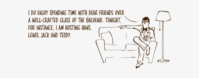 A Cartoon Of A Man Sitting On A Couch And Saying, - Balvenie Cartoon, transparent png #4203978