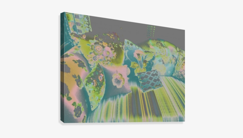 Sofa & Pillows Subtle Abstract Canvas Print - Floral Design, transparent png #4204033