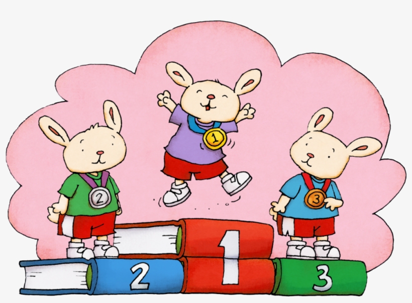 Cartoon Of Rabbits Winning Olympic Medals - Nevada County, California, transparent png #4204170