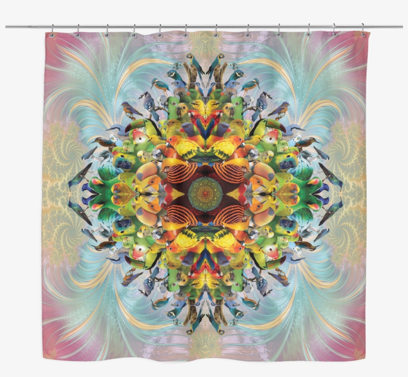 Bird Mandala Shower Curtain- Cool Animal Shower Curtains, transparent png #4204229