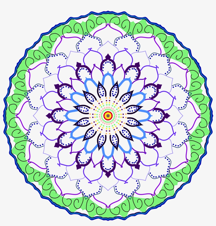 Green Flower Mandala - Flower, transparent png #4204551