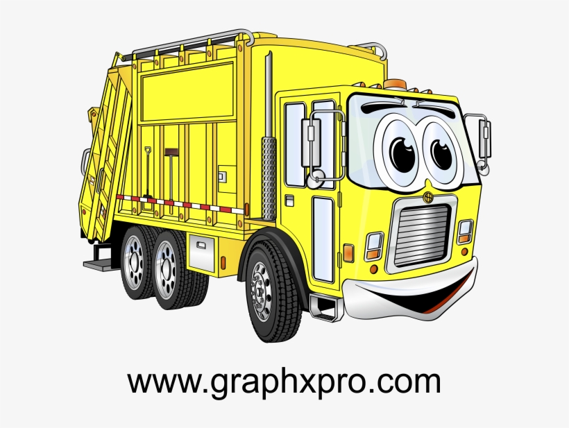Yellow Garbage Truck Cartoon Garbage Truck, Bright - Cartoon Garbage Truck  .png - Free Transparent PNG Download - PNGkey