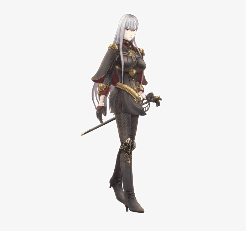 A Young Female Soldier With Long Silvery Hair And Red - Selvaria Bles, transparent png #4204887