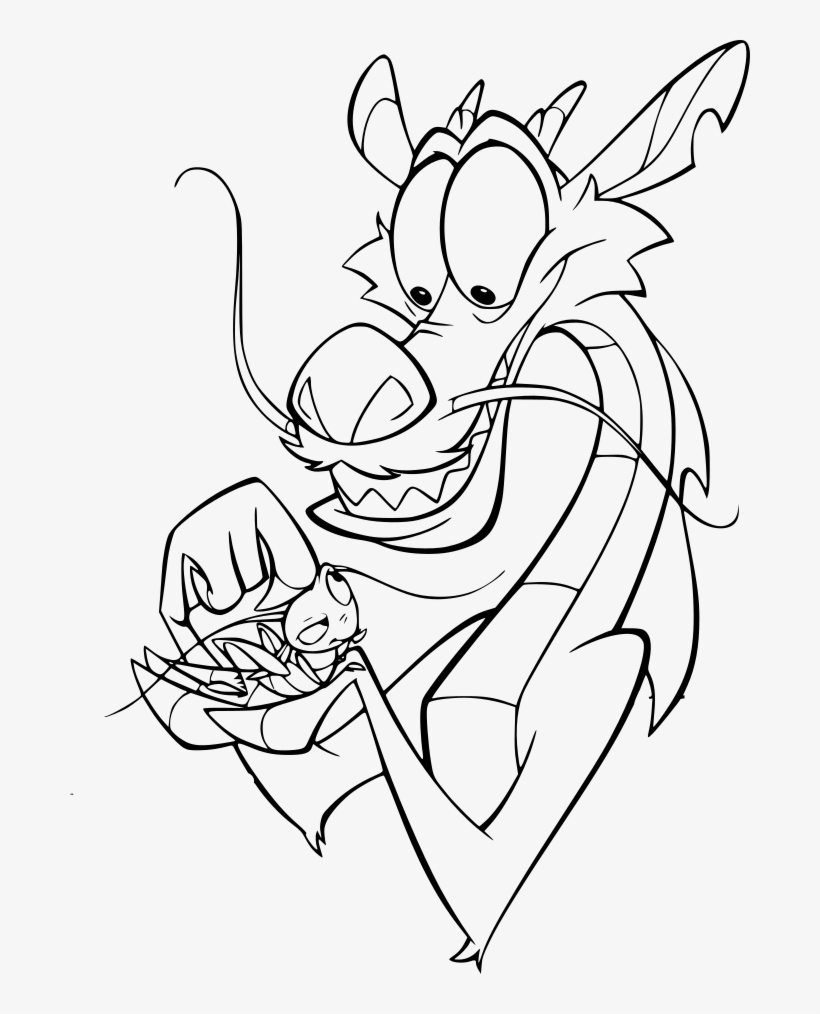 Movies, Personal Use, Mushu - Mushu Mulan Coloring Pages, transparent png #4205211