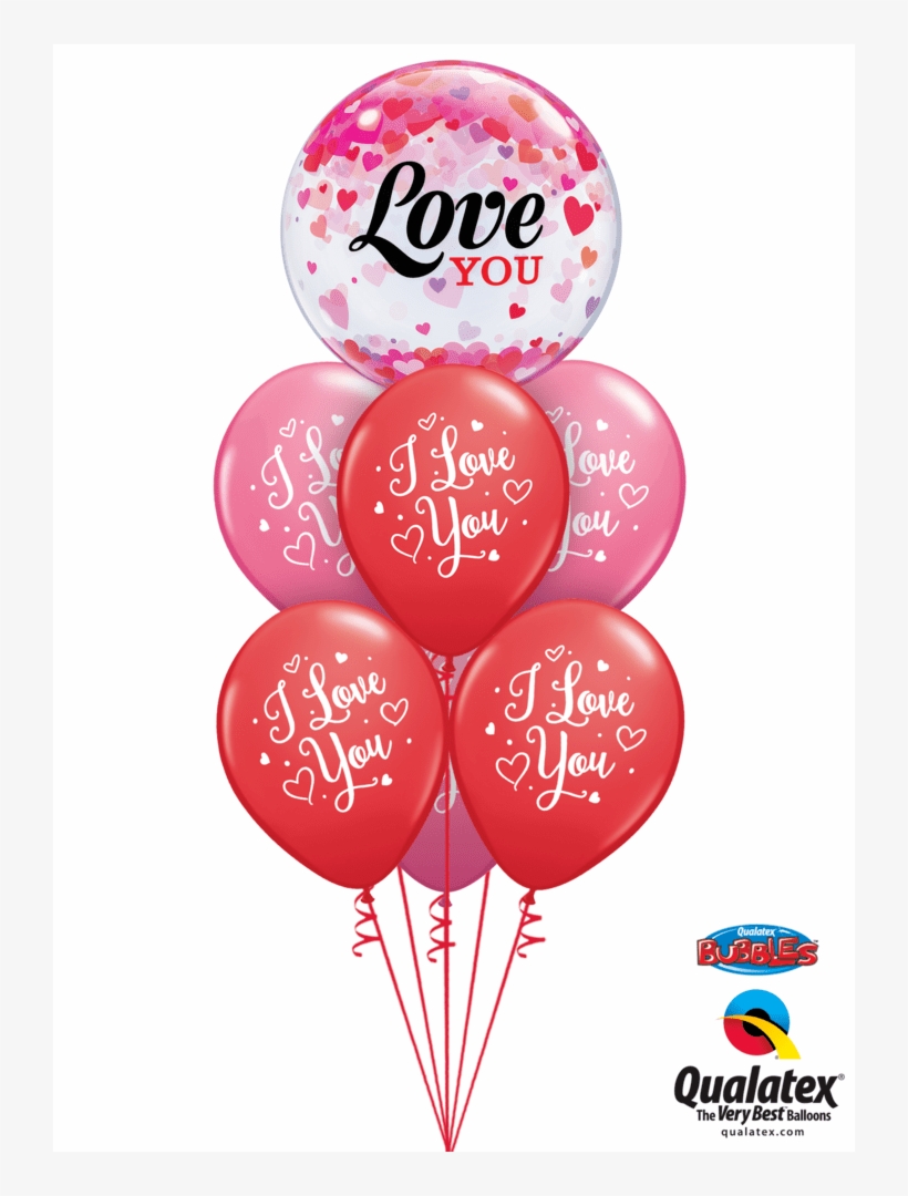 Love You Confetti Hearts Luxury - 15cm Qualatex Latex Quicklink Blush 50 Count, transparent png #4205945