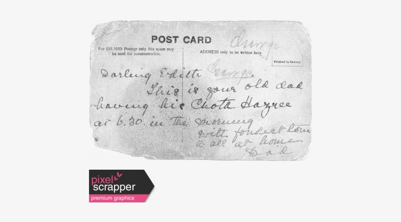 Postcard Template - Digital Scrapbooking, transparent png #4206414