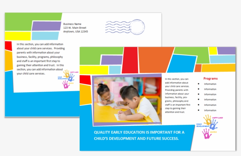 Child Care Postcard Template - Child Care, transparent png #4206498