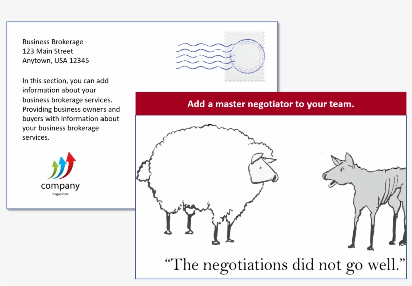 Business Broker Postcard Template - Sheep, transparent png #4206801