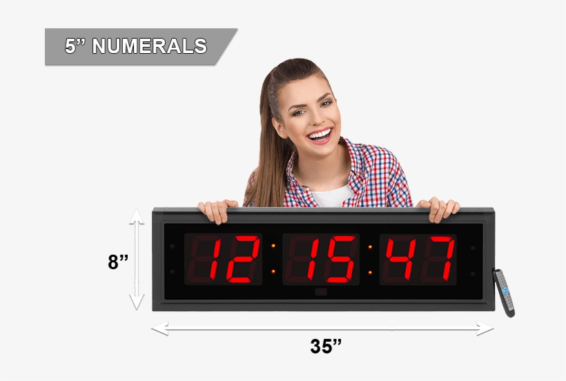 Extra Large 5″ Led - Clock, transparent png #4207014