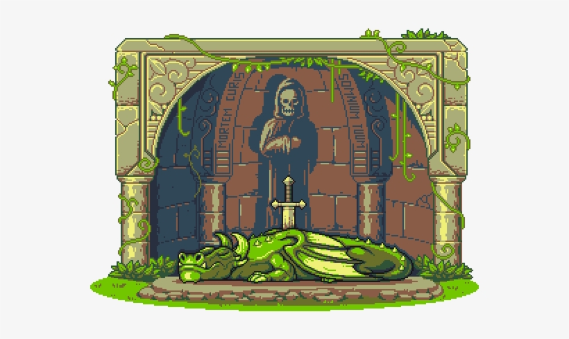 The Tomb Of The Sleeping Dragon - Dragon Pixelart Game, transparent png #4207385