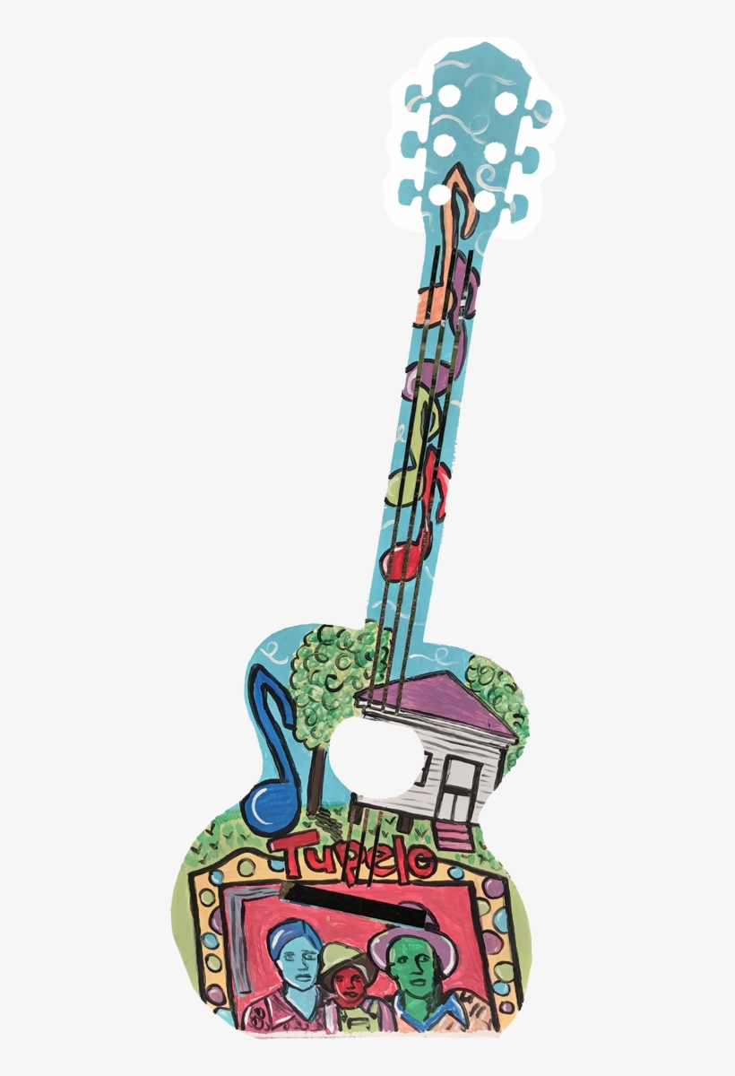 Colorful Metal Guitar At Elvis Presley Birthplace - Elvis Presley Birthplace, transparent png #4207436
