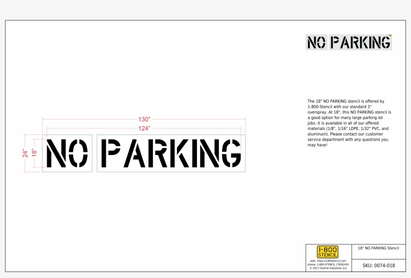 Country Of Origin - 4" Fire Lane - No Parking Stencil, transparent png #4208327