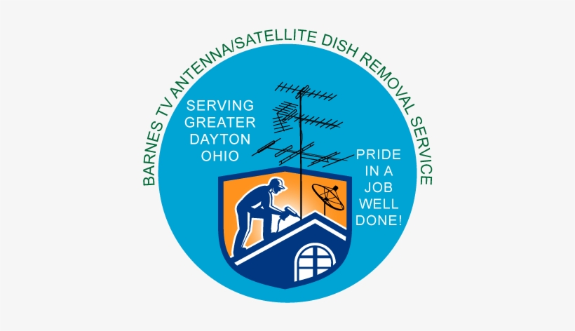 Barnes Man On Roof Removing An Antenna - Roofer Working On Roof Half Circle Retro Round Orn, transparent png #4208554