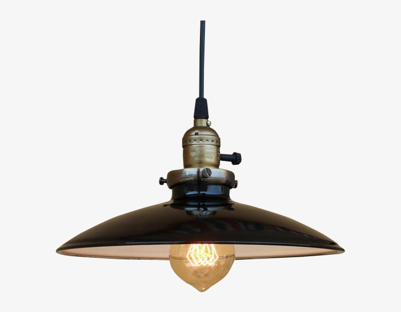 Lampara Decorativa, Tipo Campana, Cover Metal Negro - Edison Screw, transparent png #4208629