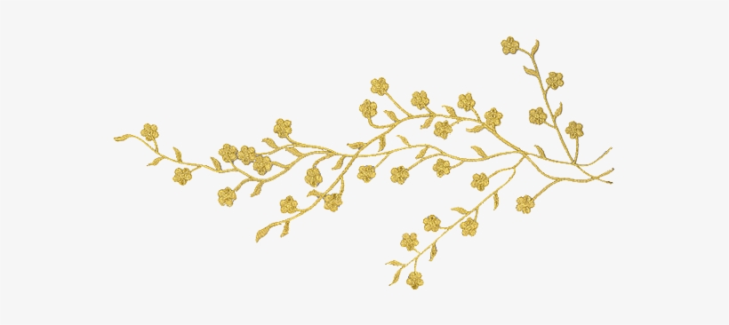 Flores Douradas Em Png - Ramo De Flores Douradas Png, transparent png #4208844