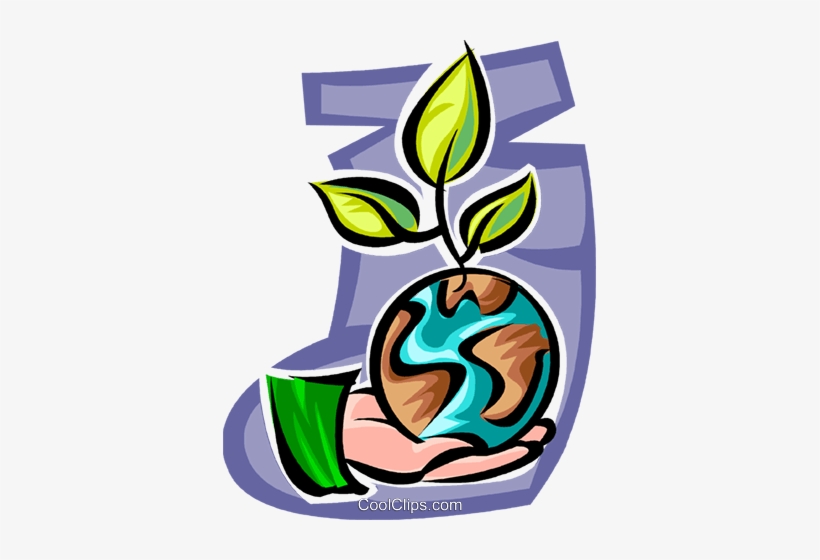 Mão Com O Planeta Terra E Plantas Livre De Direitos - Planeta Terra Com Planta, transparent png #4209207