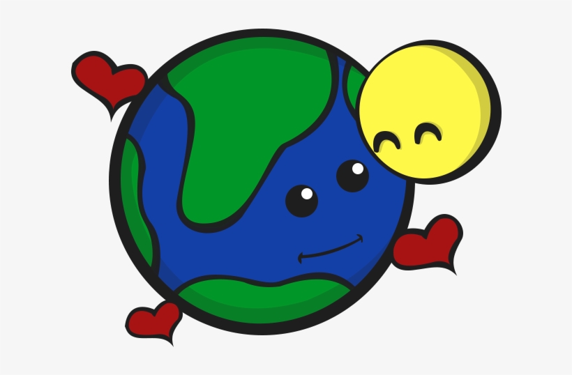 Planeta Terra E Lua Fofinha Desenho Colorido Com Fundo - Planeta Terra Desenho Png, transparent png #4209232