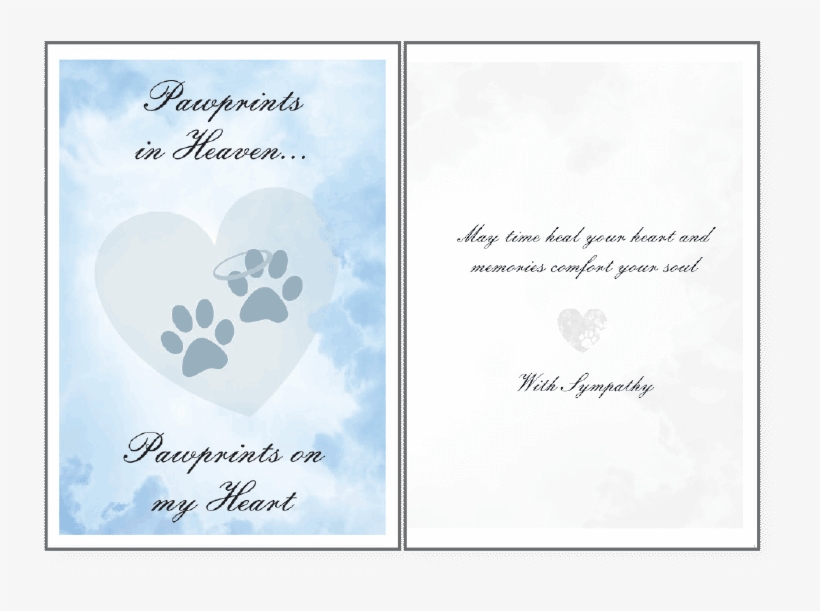 Pawprints In Heaven - Sympathy Greeting Card By Dog Speak, transparent png #4209805