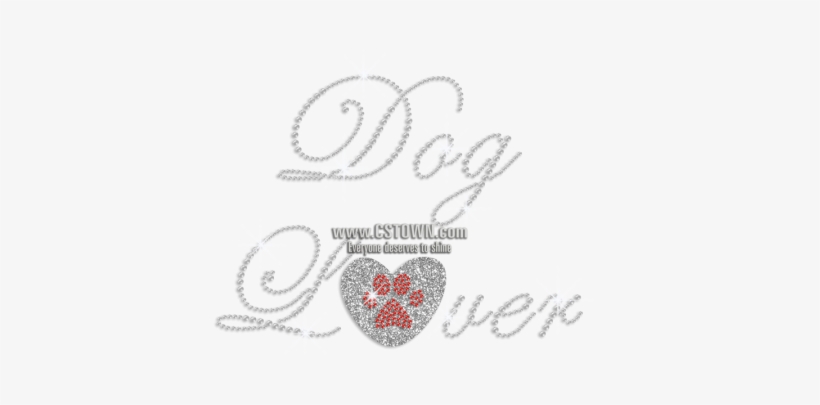 Bling Dog Lover & Paw Print Iron-on Glitter Rhinestone - Dog, transparent png #4209914