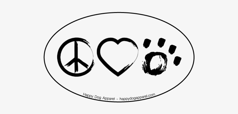 Peace, Love, Paw Print Bumper Sticker - 02025, transparent png #4209954