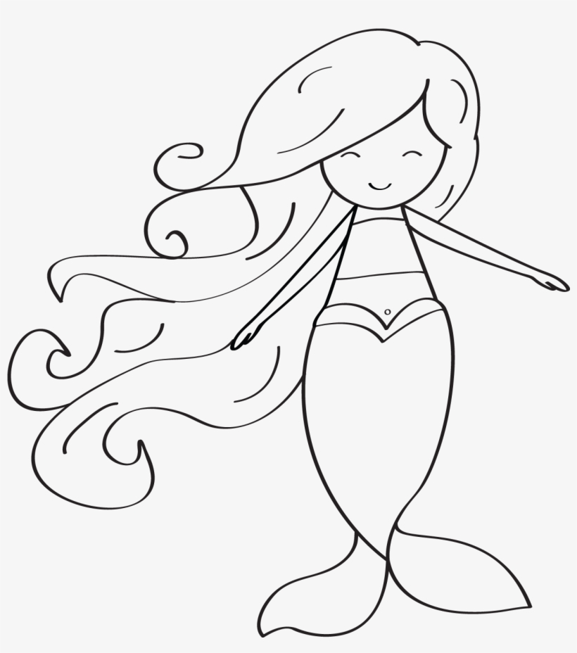 Cute Mermaid Tail Drawing Com Free For - Simple Mermaid, transparent png #4210259