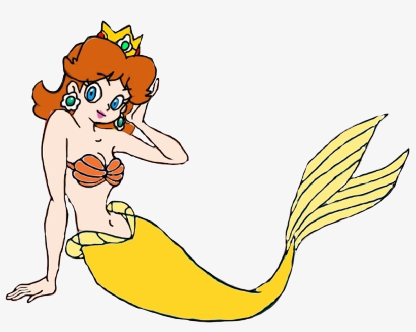 Princess Daisy As A Mermaid By Darthraner - Princess Daisy As A Mermaid, transparent png #4210919