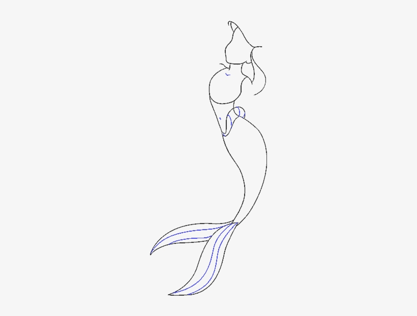 How To Draw Mermaid Ariel - Sketch - Free Transparent PNG Download - PNGkey