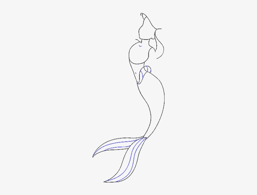 How To Draw Mermaid Ariel - Sketch, transparent png #4211022