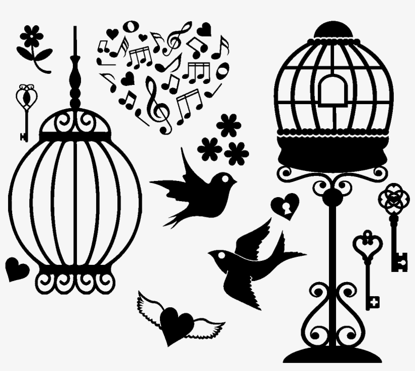 Sticker Oiseaux Repandant La Melodie De L Amour Ambiance - First Edition Key And Lock Die For Sizzix, transparent png #4211048