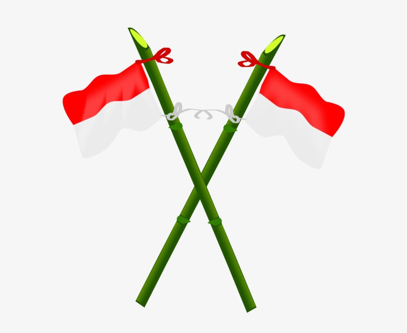 Bamboo And Indonesian Flag-2 Png Clip Arts - Indonesian Flag Clip Art, transparent png #4211095