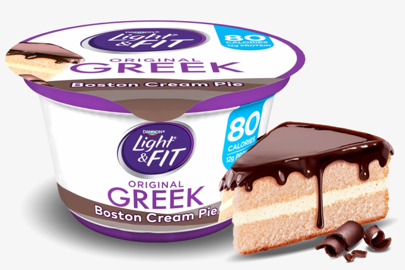Boston Cream Pie Greek Yogurt - Light & Fit Yogurt, Greek, Nonfat, Peach Mango, transparent png #4211616