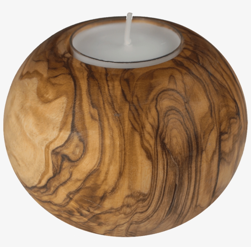 Little Angel Olive Wood Candle Holder - Candle In Wood, transparent png #4212423