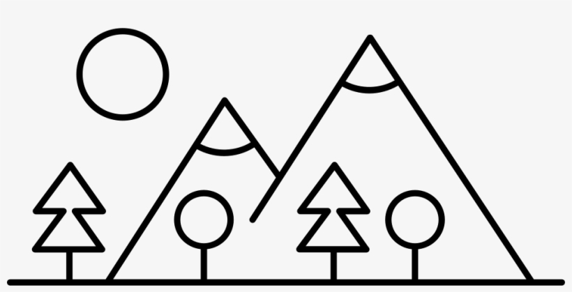 Mountain Side With Trees Made Up Different Shapes Comments - Made Up Of Shapes, transparent png #4212531