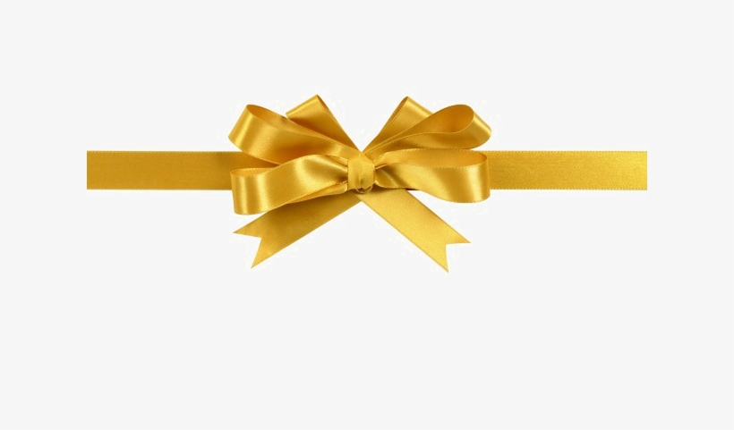 Golden Bow Ribbon Png Free Download - Golden Ribbon Png Hd, transparent png #4212872