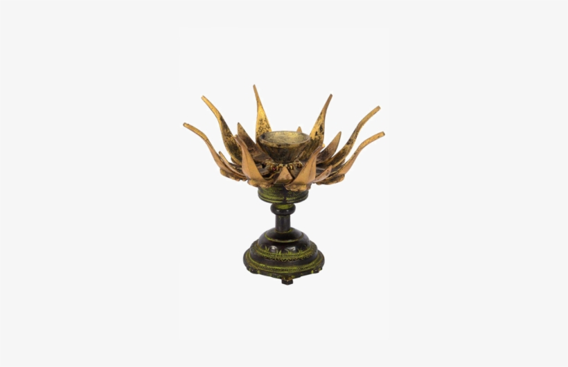 Lotus Shape Brass Candle Holder - Statue, transparent png #4213076