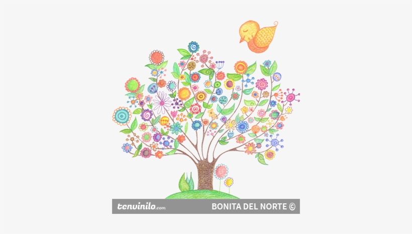 Free Vinilo Infantil Rbol Primavera With Vinilos Arbol - Dibujo De Arbol De Primavera, transparent png #4213515